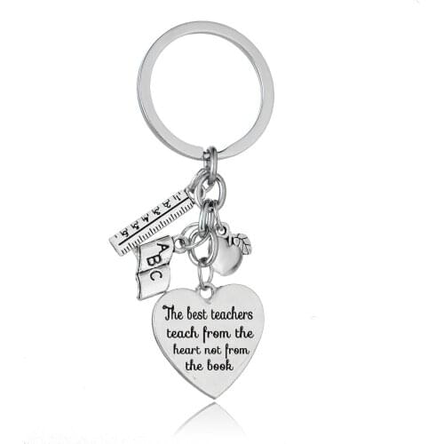 Thanksgiving Teachers Jewelry The Best Teachers Teach From The Heart Not From The Book Heart Ruler Teachers Key Chain Ring Gift