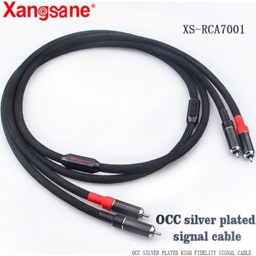 Xangsane audiophile grade carbon fiber OCC silver plated power amplifier, decoder signal cable four-core RCA speaker cable