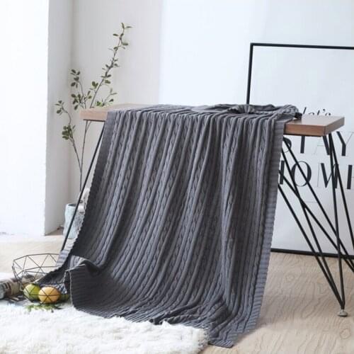2019 New Nordic 100% Skin-friendly Cotton Knitted Blanket Style Baby Sofa Lunch Blanket Break Care European Blanket Office