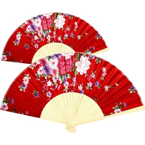 Japanese Classical Floral Printed Hand Held Folding Fan Decor Photography Prop abanicos para boda ventilador leque