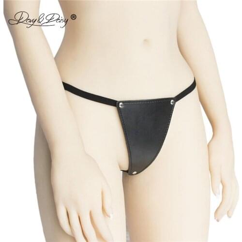 DAVYDAISY Women Sexy Panties Elastic Latex Panties PU Leather Thongs Sexy Lingerie Exotic Briefs Female Underwear UN525
