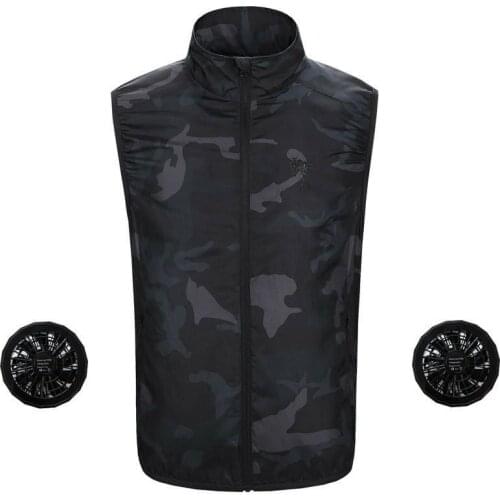 Summer Waterproof Vest Cooling Camouflage Hiking Vest Men Air Conditioning Clothes Outdoor USB Fan Cooling Hunting Fishing Vest