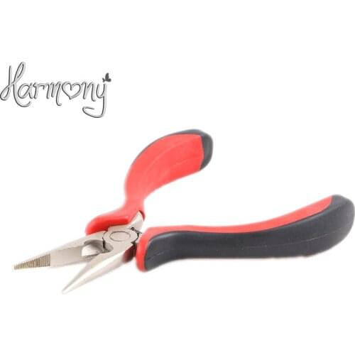 1 piece straight tip with teeth no hole Stainless Steel Prebond Hair Remover Hair Pliers/Hair Extension Pliers