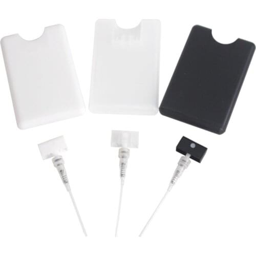 200pcs 20ml Empty Cards Plastic Sprayer Perfume Bottles Clear White Black Portable Pocket Spray Perfume Atomizer Containers