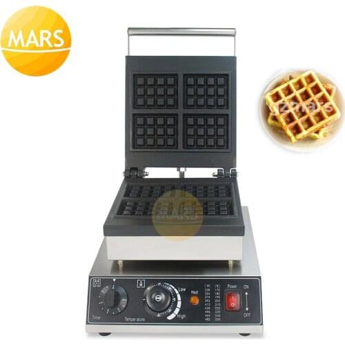 Commercial Non-stick 4pcs Square Waffle Maker Popsicle Shape Waffle Iron Baker Kitchen Waffle Machine Iron Plate Cake Oven