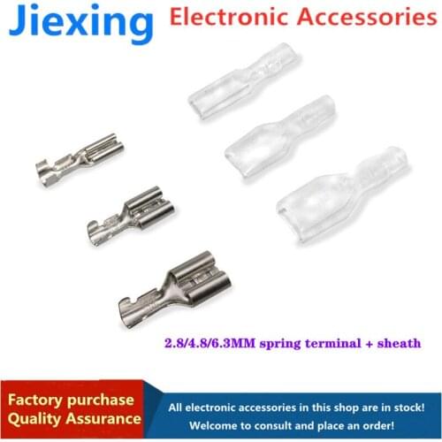 40sets/40pcs 2.8/4.8/6.3MM spring terminal + sheath female connector plug-in wiring cold-pressed terminal copper connector