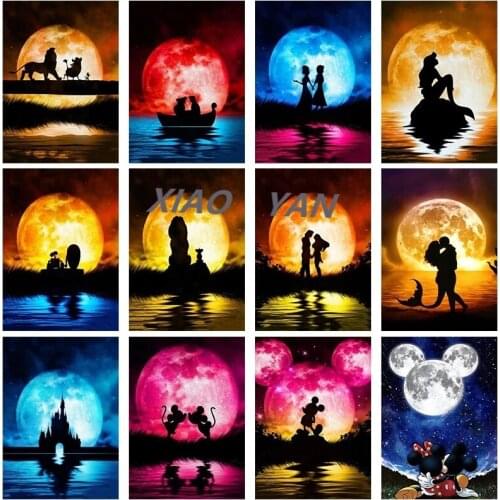 Full Square Drill Embroidery 5D Diamond Painting"Shadow Moon"Embroidery Cross Stitch Mosaic Home Decor