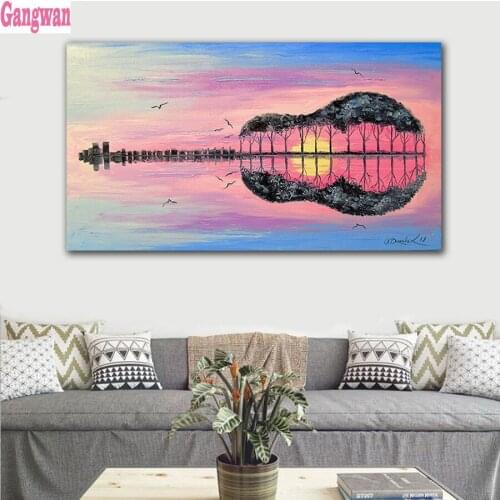 Diamond mosaic Abstract Guitar landscape 5d diy diamond painting pitiful Hedgehog 3d picture of rhinestones cross-stitch,music