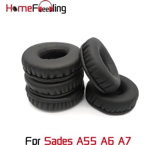 Homefeeling Ear Pads For Sades A55 A6 A7 Earpads Round Universal Leahter Repalcement Parts Ear Cushions