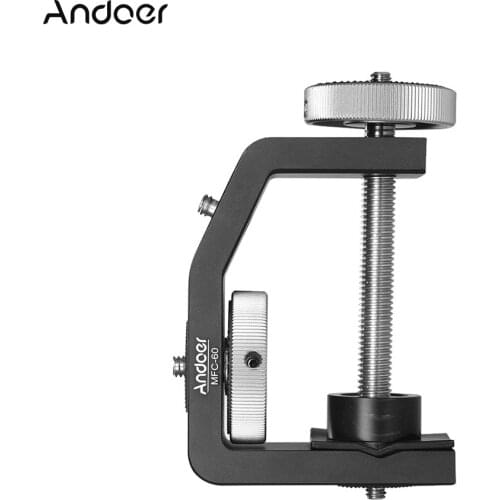 Andoer MFC-60 Heavy Duty Desk Tree Clamp Multifunctional C-shaped Clamp for GoPro Action Camera for DSLR Camera Max. Load 4kg