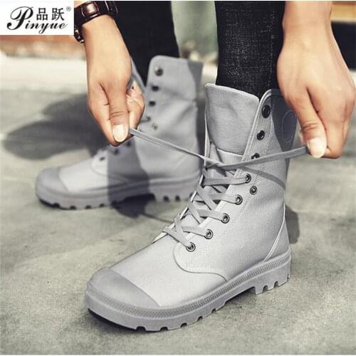 Men Boots Shoes Male Desert Work Ankle Botas Tactical Mens Working Combat Hunting Military Stitching Canvas Motorcycle