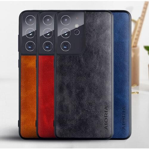 Case for Samsung Galaxy S21 Ultra Plus 5G Coque Cover Vintage Leather Skin Luxurious capa for samsung s21 ultra case funda
