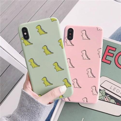 Cute Dinosaur Crocodile Print Phone Case for iPhone 12 11 Pro Max 6s 7 8 Plus SE 2020 X XS MAX XR Soft Silicone Matte Back Cover