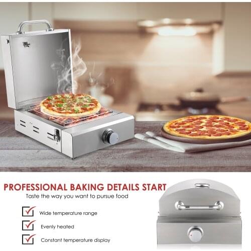 Stainless Steel Gas Pizza Oven Outdoor Pizza Oven Portable Cake Roasted Chicken Pizza Cooker Kitchen Baking Roast Steak Machine