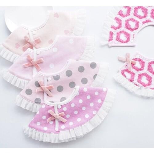 Ins Korean version of the baby 360 degree round rotatable bib baby cotton saliva towel lace bibs saliva