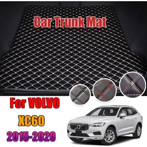 Leather Car Trunk Mat For Volvo XC60 2015-2020 Cargo Liner Accessories Interior Boot