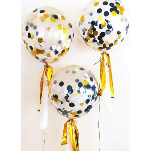 Beautiful 12 Inch Paper Sequins Balloon Gold Confetti Balloon Decoration Party Decoration Christmas Halloween