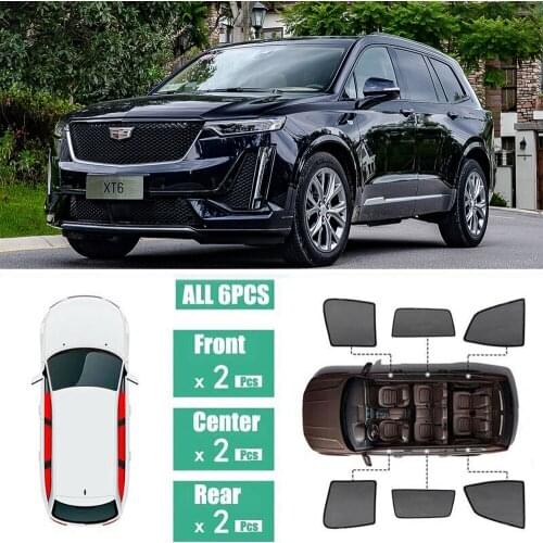 Side Windows Magnetic Sun Shade UV Protection Ray Blocking Mesh Visor Fit For Cadillac XT6 2019-2020