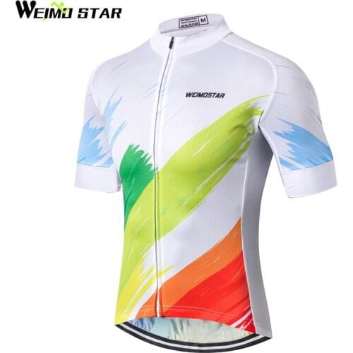 Weimostar 2018 Unique Cycling Jersey Men Top Colorful Cycling Clothing Breathable Bicycle Clothing mtb Bike Jersey Wear Ciclismo