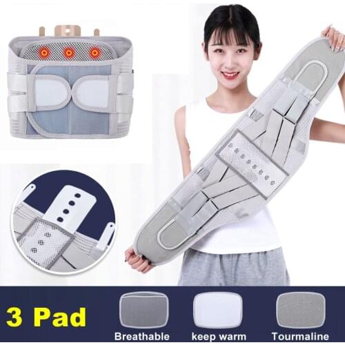 Magnetic Tourmaline Self Heating Steel Plate Breathable Orthopedic Lower Back Brace Lumbar Posture Corrector Waist Pad Belt Men