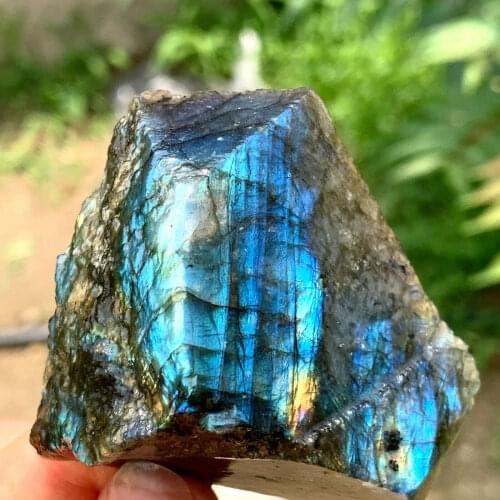Natural and beautiful Labrador crystal raw stone rough aura healing