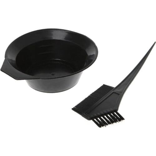 New 2 pcs Hair Dye Color Brush Bowl Combo Coloring Brush Kit Set Tint Tool Bleach Plastic Dyeing Bowl Make Up