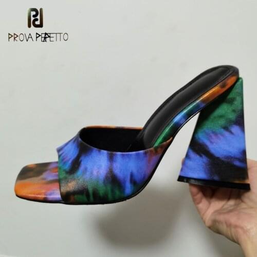 2021 summer new catwalk fashion high heel sandals and slippers printed fish mouth shoes sexy party nightclub slippers