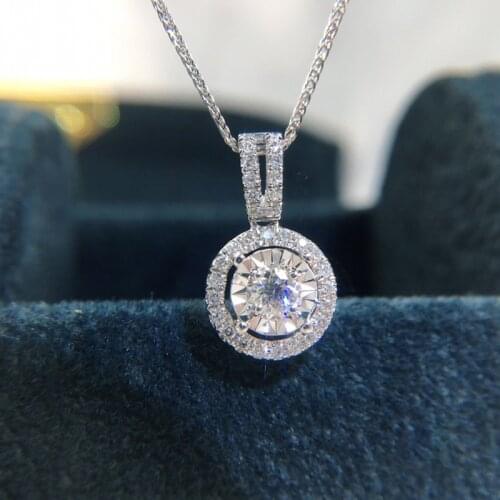 Charm Lab Diamond cz Pendant Real 925 Sterling Silver choker Party Wedding Pendants Necklace For Women GirlFriend Jewelry Gift