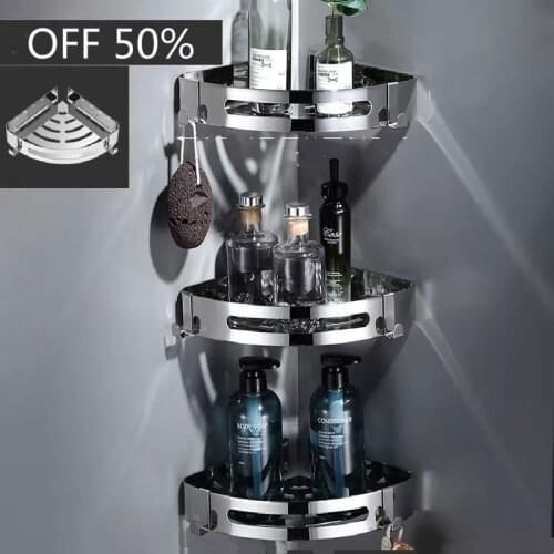 Bathroom Shelves Corner Shelf Wall Mounted Bathroom Soap Dish Bath Shower Shampoo Holder Wall Mounted Type Stainless Steel