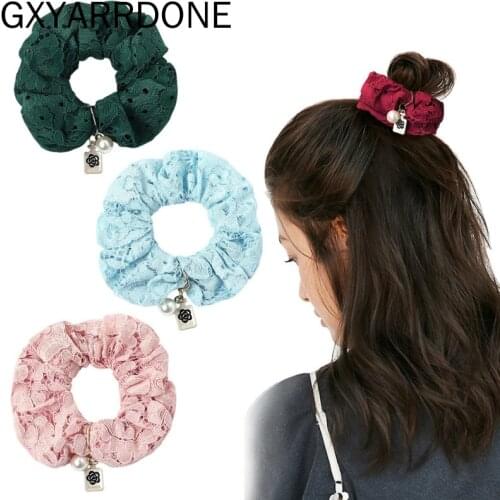 2020 Woman Floral Hair Band Korean Style Hair Ties Women Scrunchies Girls Ponytail Holders Headwear Hair Rope Ornaments