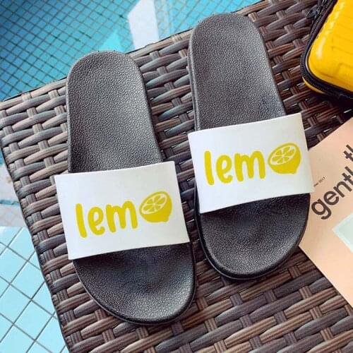 2021 New Summer Casual Women Slippers Kawaii Cartoon Lemon fruit Graphic Printed Ladies Slippers Indoor Outdoor slippers