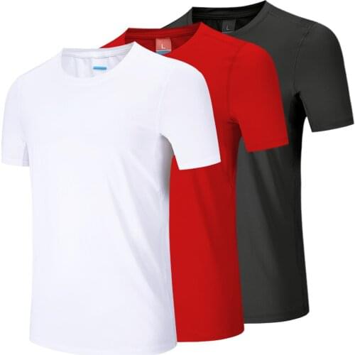 Polyester Sports T Shirt Men Compression T-Shirts Quick-Dry Fitness Gym Shirt Running T-Shirt Short Sleeve Leisure Sport Shirt