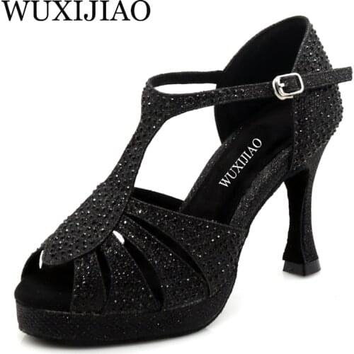 WUXIJIAO Womens Latin dancing shoes for adults summer outdoor dance shoes high heels ballroom dancing sandals soft soles