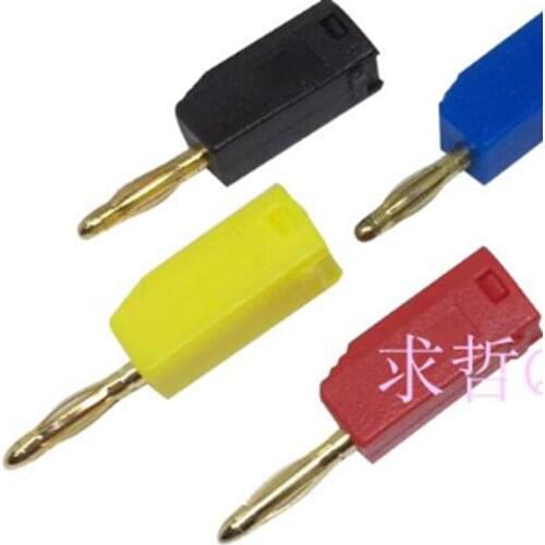 10PCS 2mm Gold-plated Copper Banana Plug Terminal Stackable Connection Test Probe Used For Speaker Amplifier Medical Equipment