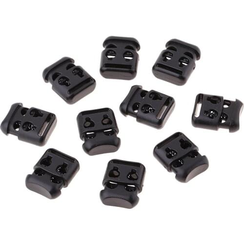 10PCS Double Barrel Cord Locks Quick Release Buckle for Backpack Lanyard