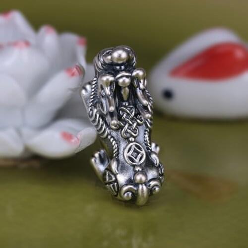 100% 3D 999 Silver Fengshui Pixiu Beads Pure Silver Lucky Beast Jewelry Beads Good Luck Symbol Beads Good for wealth and family