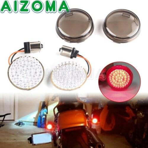 2 inch 1156 LED Turn Signal Indicator Light Inserts Lamp For Harley Dyna Low Rider Wide Super Glide Fat Bob Switchback FLD FXD
