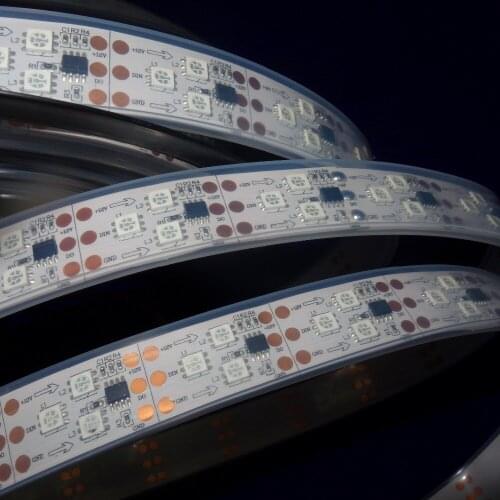 5m DC12V WS2811 450LEDs (30pixes/m) WHITE PCB led digital strip;IP66;waterproof in silicon tube