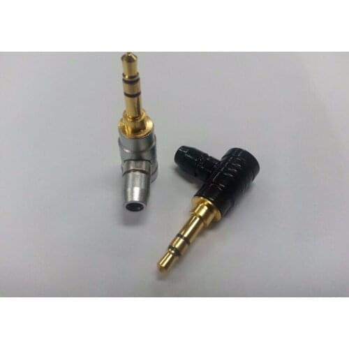 50pcs copper 1/8 "3.5mm Stereo Right Angle Audio Plug for music player soldering