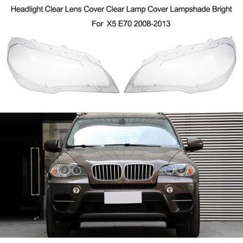 Car Clear Headlight Lens Cover Replacement Headlight Head Light Lamp Shell Cover For-BMW X5 E70 2008-2013
