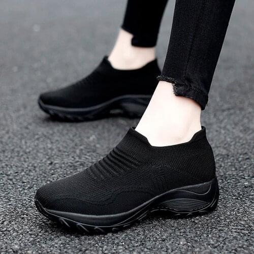 Brand Tennis Shoes Women Platform Sneakers Ourdoor Sports Solid Color Spor Ayakkabi Bayan Breathable Sock Footwear Zapatos Mujer