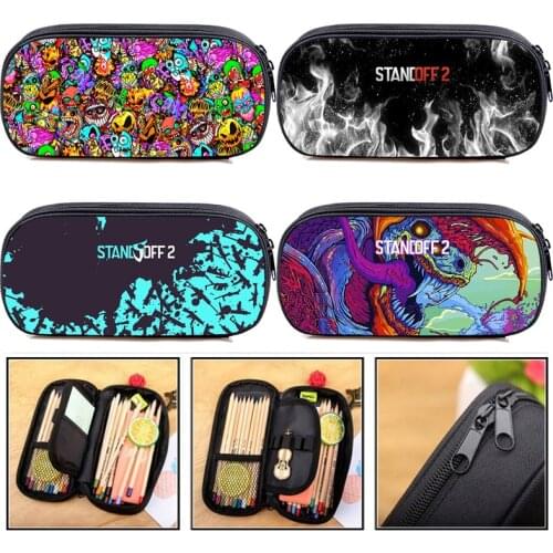 3D Printed Anime Cartoon Standoff 2 Pencil Case Teenager Pen Case Stationery Storage Organizer Cosmetics Shooting Game Pen Bag