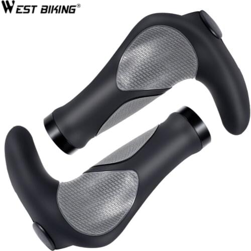 WEST BIKING Ergonomic Bicycle Grip Lock-on Handlebar Cover MTB Mountain Cycling Anti-slip Handle Bar End Bike Accessories 1 Pair