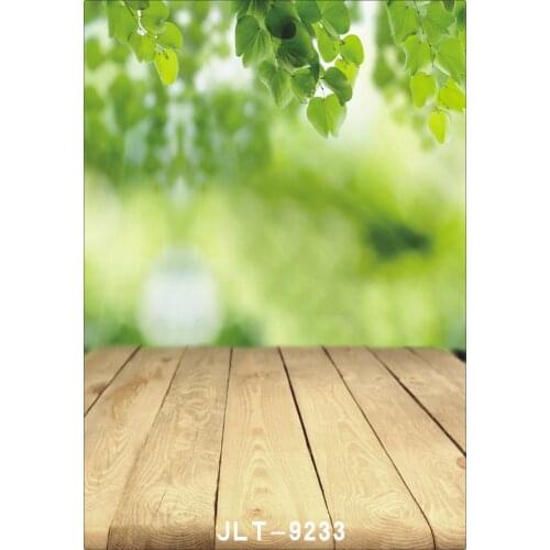 Green Tree Spring Backgrounds for Photo Studio Photography Wooden Floor Computer Printed Photo Backdrops for Wedding Children