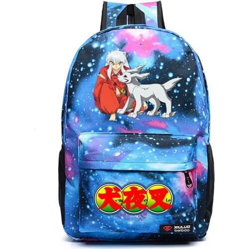Anime Inuyasha Canvas Backpack Teenger Packsack Schoolbag Casual Unisex High Quality Student Travel Laptop Bag