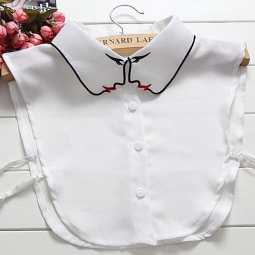 Fake dolls fashion ironing wings collar chiffon fake female chiffon decorative false fashion shirt pearl bead female