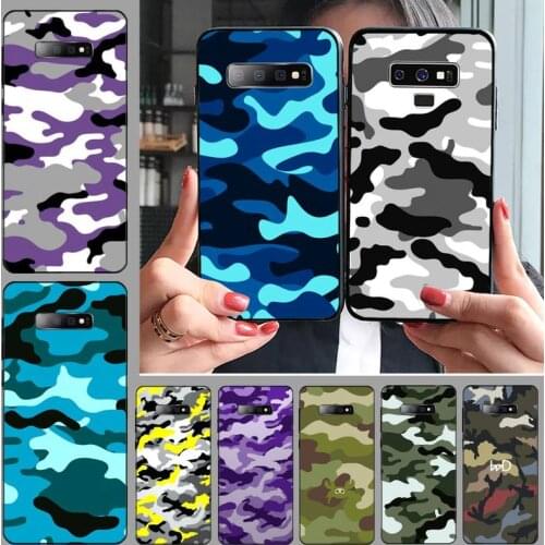 Camouflage Camo Army Black TPU Soft Phone Case For Samsung S6 S7 edge S8 S9 S10 e plus A10 A50 A70 note8 J7 2017