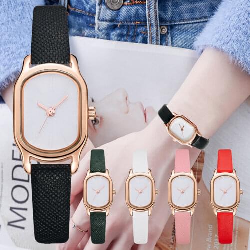 Ladies Quartz Hand Simple Atmosphere All-match Watch Ladies Leather Strap Strap Ladies Quartz Watch + Bracelet часы женские X