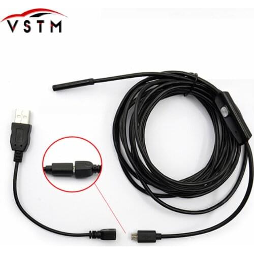 Hot!! 5mm 1/2/3/5M WIFI Endoscope Camera Mini Waterproof Soft Cable Inspection Camera USB Endoscope Borescope For Android PC