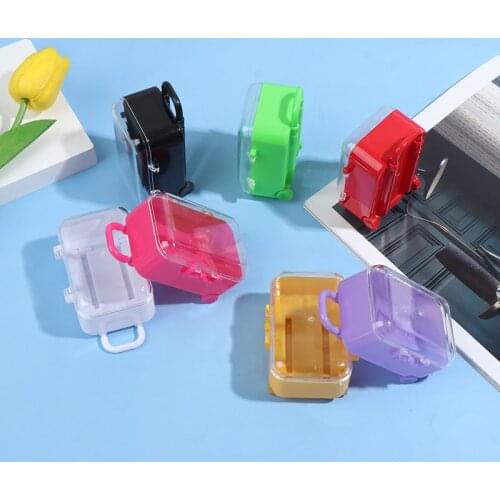 Dollhouse Miniature Plastic Travel Suitcase Luggage Box Doll Accessories Furniture Kids Toy